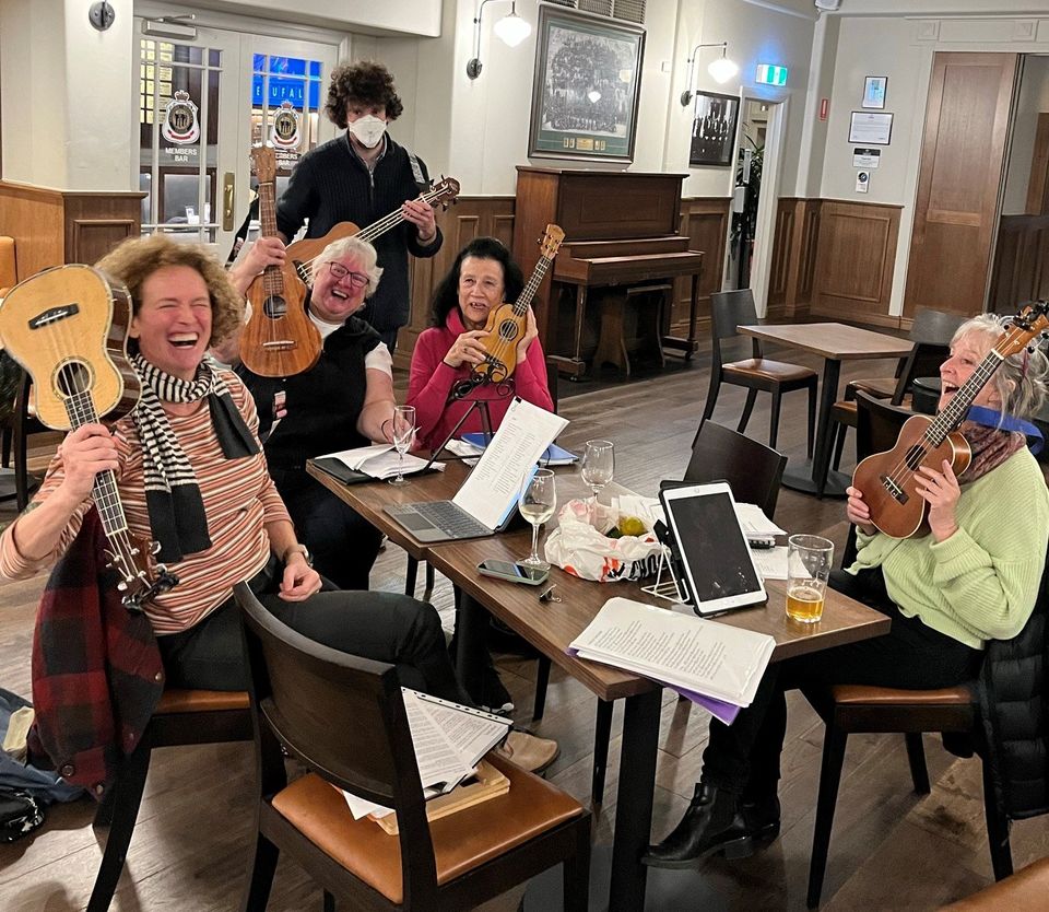 Photo of people at a uke jam